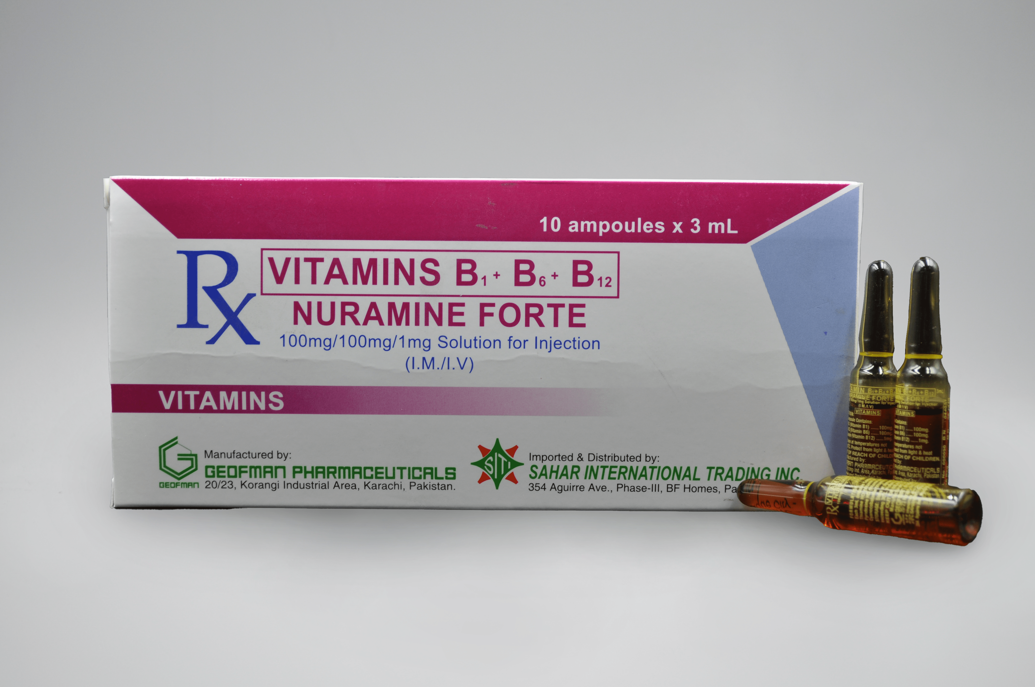 B-VITAMINS B1+B6+B12 (NURAMINE FORTE) IM/IV
