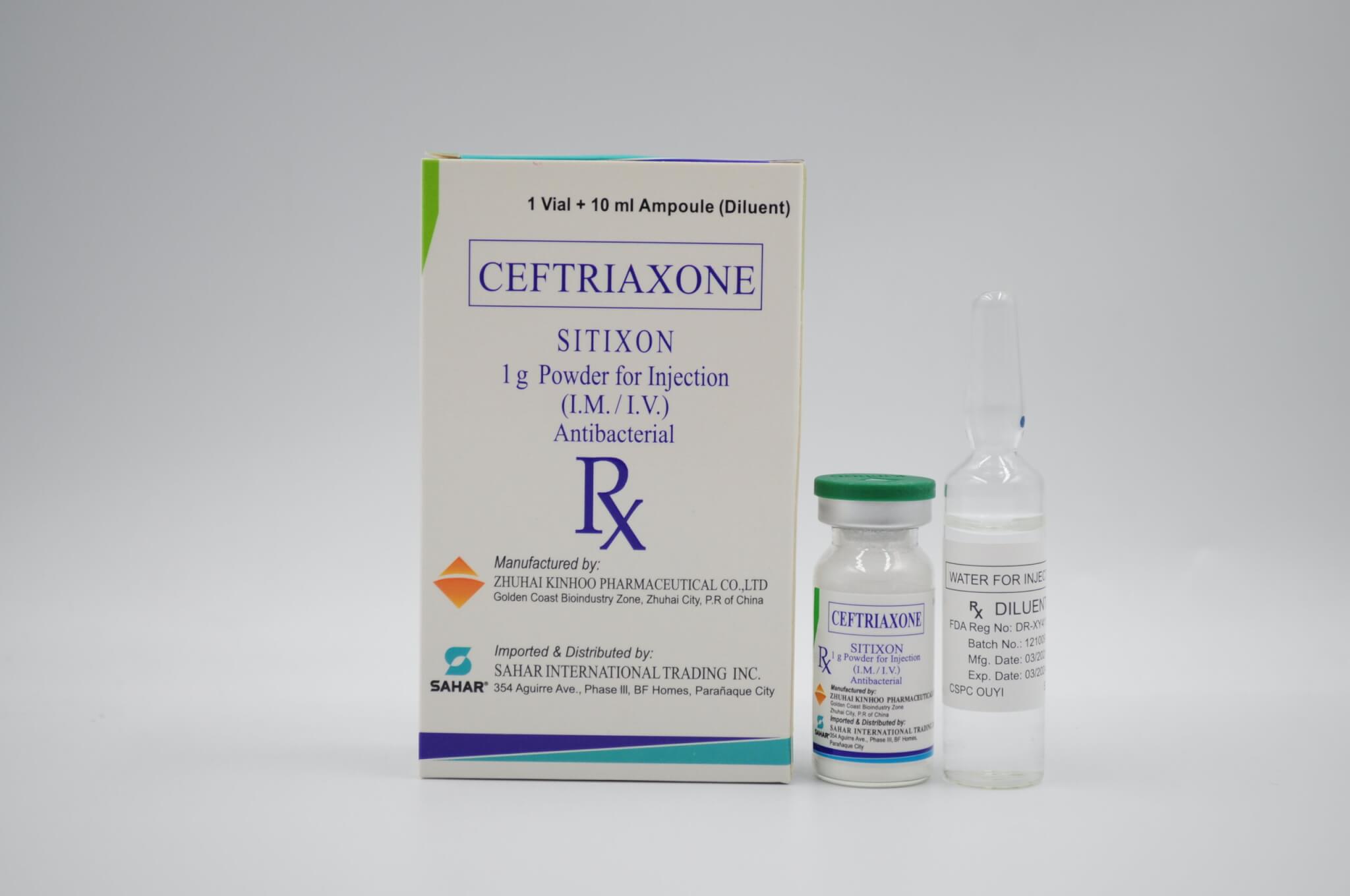 Ceftriaxone as Sodium (SITIXON) 1 g