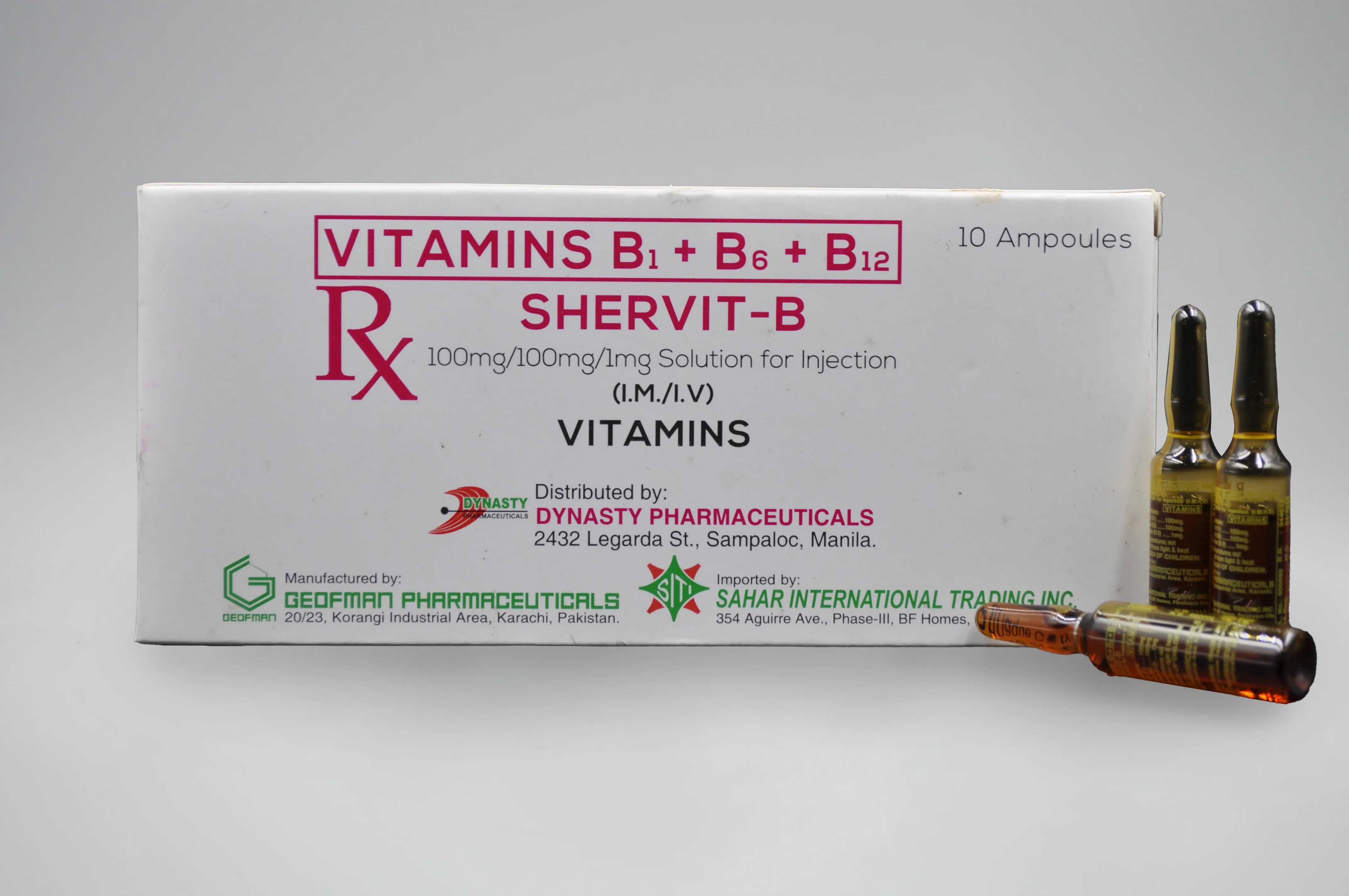B-VITAMINS B1+B6+B12 (SHERVIT-B) IM/IV