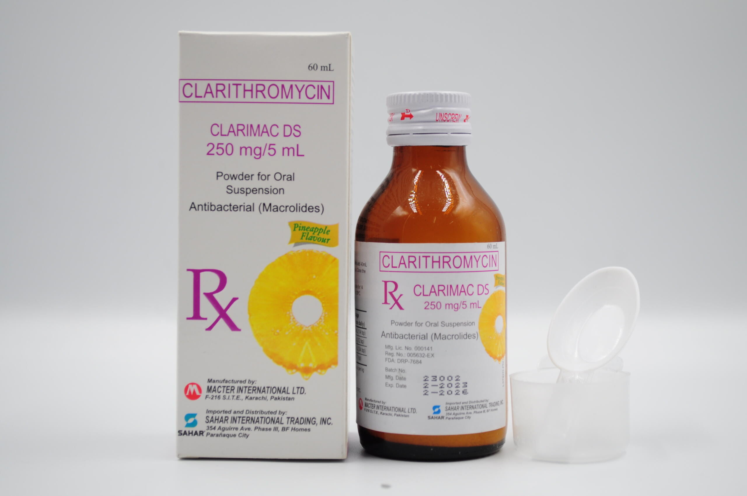 CLARIMAC DS  (Clarithromycin) 250 mg/5 mL